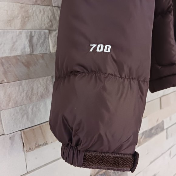 North Face Womens Medium Brown Nuptse Puffer Jacket Pink Goose Down Winter Coat - Picture 2 of 6